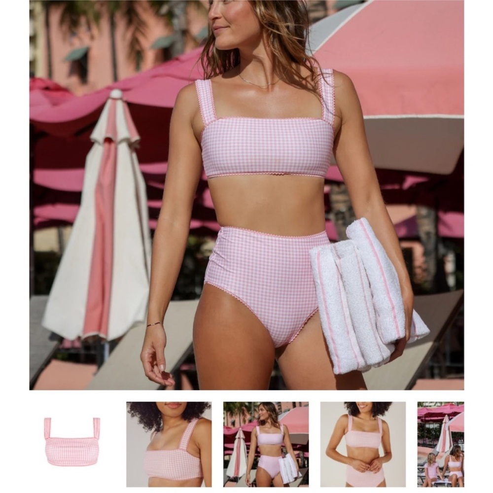 Pink Gingham Bikini Set